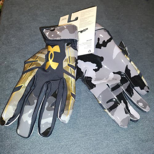 UA MEN'S UNDER ARMOUR F8 LE ADULT RECEIVER FOOTBALL GLOVES 1370840-004 SIZE-XL