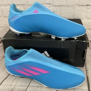 Adidas GW7497 X Speedflow.3 LL FG J Unisex Soccer Cleats Sky Blue Pink US 5.5