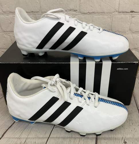 Adidas B40160 11Nova FG J Men's Soccer Cleats White Core Black Solar Blue US 3.5
