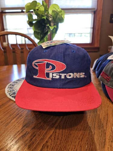 NEW Vintage Detroit Pistons NBA Sports AJD Hat Cap Vtg Blue Strapback Nwt