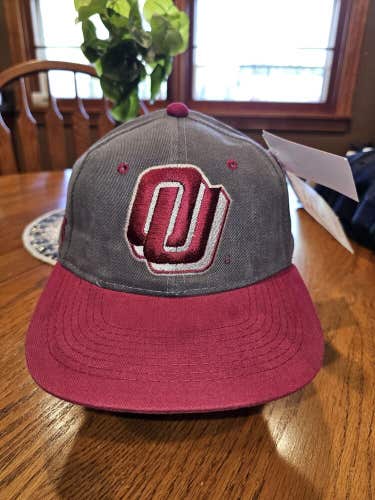 NEW Vintage Oklahoma Sooners College Sports NCAA Plain Logo Hat Cap Vtg Snapback