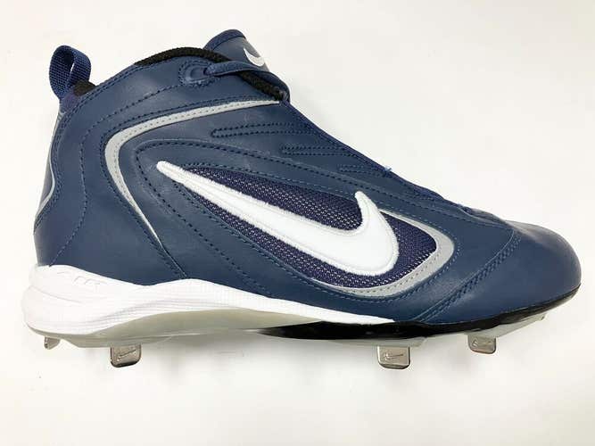 New Nike Air Show 3/4 Cleats mens baseball size 8.5 blue steel shoes senior mid