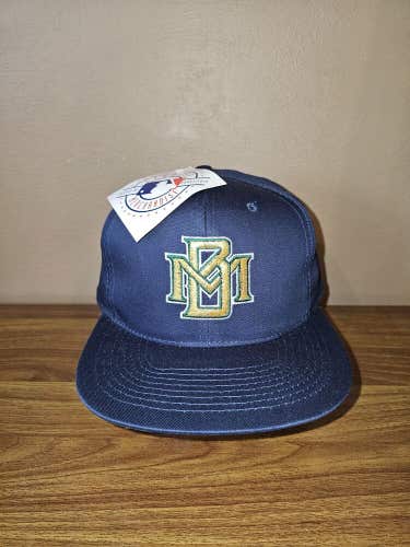 NEW Vintage Milwaukee Brewers MLB Sports Twill Plain Logo Hat Cap Vtg Snapback