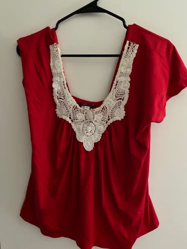 New  Red Anytime Blouse
