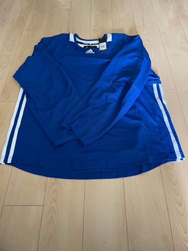 NEW! Size 52 BLUE Adidas Hockey Practice Jersey Blank