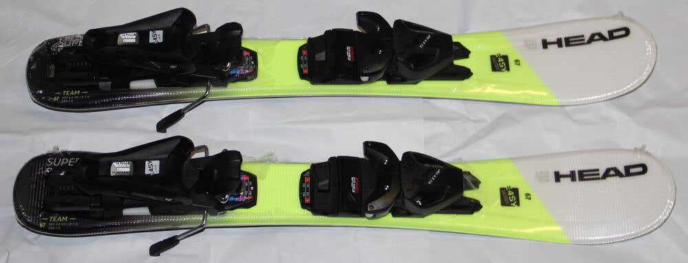 NEW 67cm HEAD kids skis Supershape  + bindings 4.5 AC GW adjustable