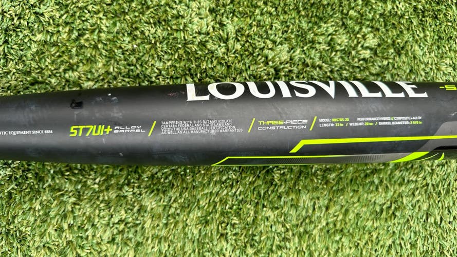 Barely used 2020 Louisville Slugger Select 33"/28 (-5) 2 5/8" Model: UBS7B5-20 33 in 28 oz