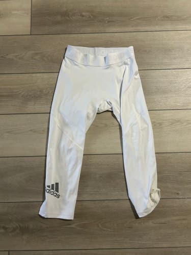 White Used Men's Adidas Compression Pants Tights