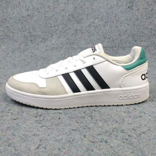 Adidas Hoops 2.0 Mens 13 Shoes Low Top Sneakers White Green Suede EE7799