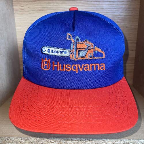Vintage Husqvarna Chainsaws K-Products USA Snapback Trucker Hat Cap RARE