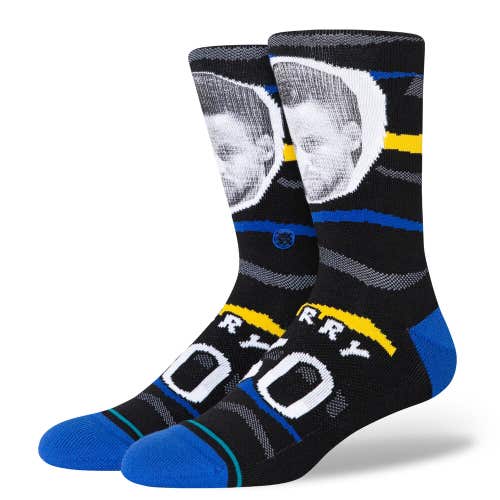 San Francisco Warriors Stance NBA Faxed Curry Crew Socks Large Men 9-13