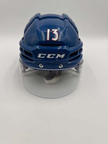 Used Colorado Eagles Medium CCM Pro Stock #13 Super Tacks X Helmet