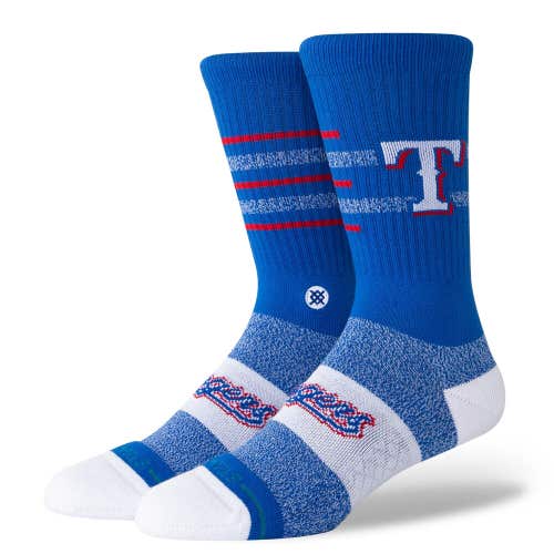 Texas Rangers Closer TEX Stance MLB Baseball Crew Socks Large Men's 9-13