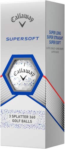 Callaway Supersoft 2023 Golf Balls (Blue Splatter, 3pk) Super Long NEW &