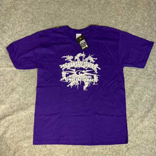 Kansas State Wildcats Mens Shirt Large Purple Short Sleeve Tee NCAA Football NWT