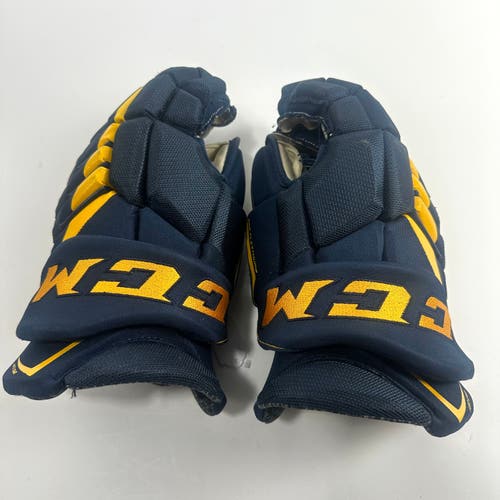 Used Navy/Yellow CCM Jetspeed FT4 Gloves | 15" G248