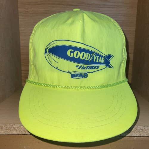 Vintage Goodyear Tires Blimp Snapback Hat Nylon RARE Cap