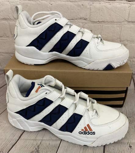 Adidas 031339 Baseliner Men's Outdoor Tennis Shoes White Marine Blue Copper US 7