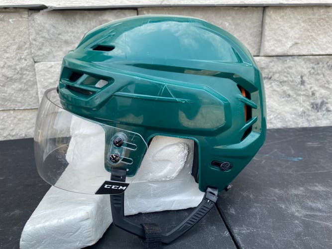 CCM Tacks 710 Pro Stock Hockey Helmet Combo CCM Visor Green Medium WILD 4016