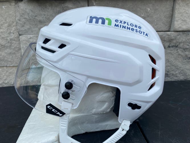 CCM Tacks 710 Pro Stock Hockey Helmet CCM Visor Combo Medium White 4007