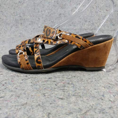 Mephisto Wedge Heels Womens 39 EU Sandals Leopard Cheetah Animal Print Shoes