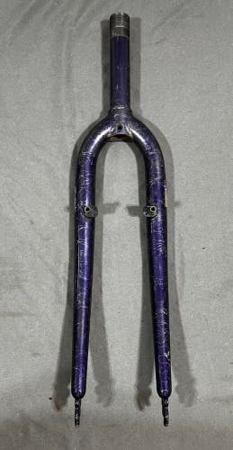 Vintage Purple Splatter Painted CrMo 26" QR Mountain Bike Fork 1-1/8" Threaded