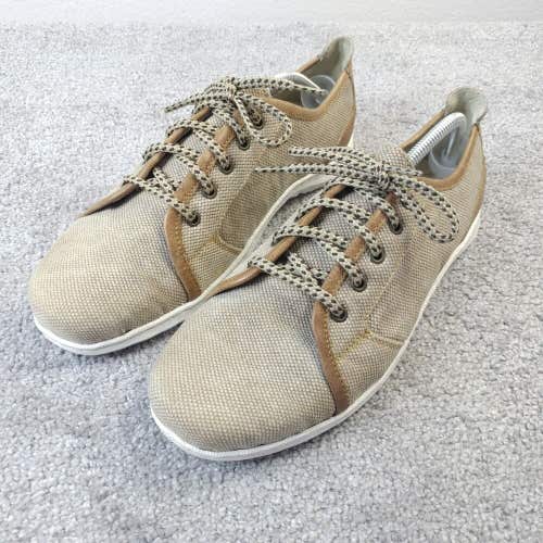 Born Mens 10.5 Shoes Comfort Sneakers Oxfords Natural Tan Fabric Textile Lace up