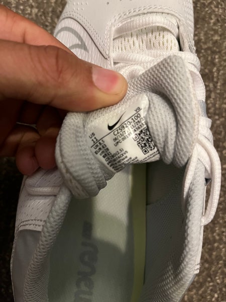 White New Size 11 (Women's 12) Adult Men's Nike Low Top Metal