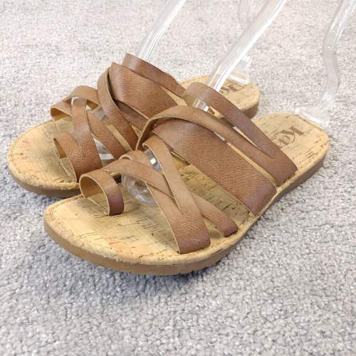 Korks by Kork-Ease Clemons Sandals Womens 9 Strappy Slip On Flats Brown