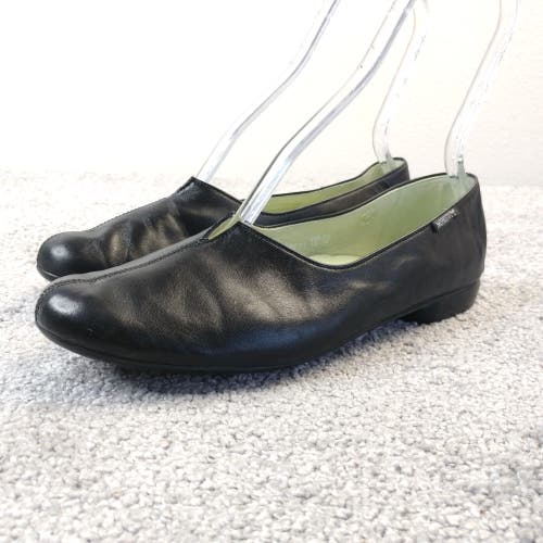 Mephisto Air Relax Gazelle Women 10 Comfort Shoes Slip On Flats Black Leather