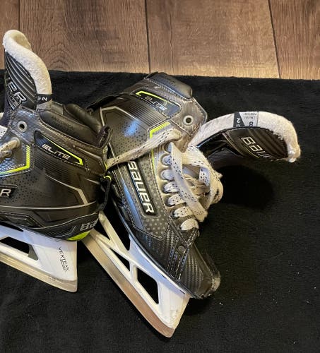 Used Senior Bauer Elite Hockey Goalie Skates | Size:8  | Fit:2