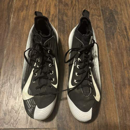 Nike Lunar Vapor Trout Baseball Softball Cleats Black White 654853-010 Sz 12