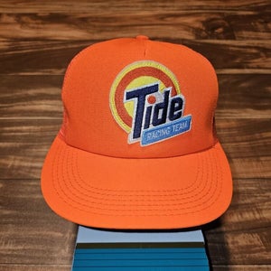 Vintage Tide Racing Ricky Rudd Darrell Waltrip Mesh Truck Patch Hat Vtg Snapback