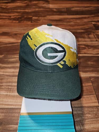 Vintage Green Bay Packers Logo Athletic NFL Pro Line Splash Hat Cap Vtg Snapback
