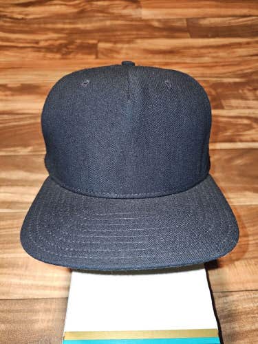 Vintage New Era Pro Model Wool Blend Dark Navy Blue Blank Hat Cap Vtg Snapback