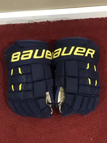 Used Bauer 15" Pro Stock Pro Series Gloves Item#MM15