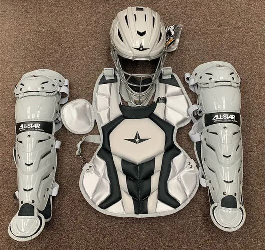 All Star System 7 Axis Youth 10-12 Catchers Gear Set - Silver Black
