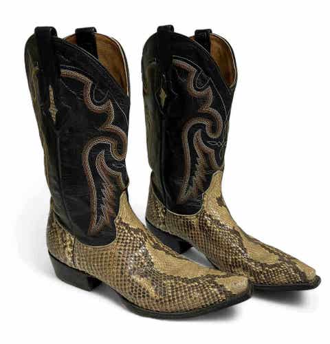 RESISTOL RANCH Python Snakeskin Western Cowboy Boots Men's Sz 11.5 D