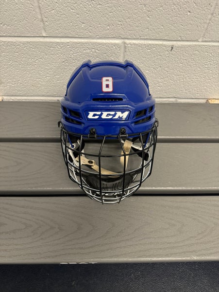 Used University of Massachusetts-Lowell Medium CCM Pro Stock Super Tacks X Helmet