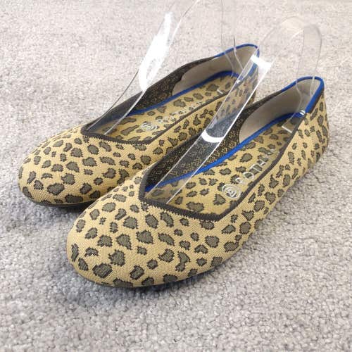 Rothy's The Flat Womens 9 Ballet Flats Shoes Round Toe Cheetah Leopard Print