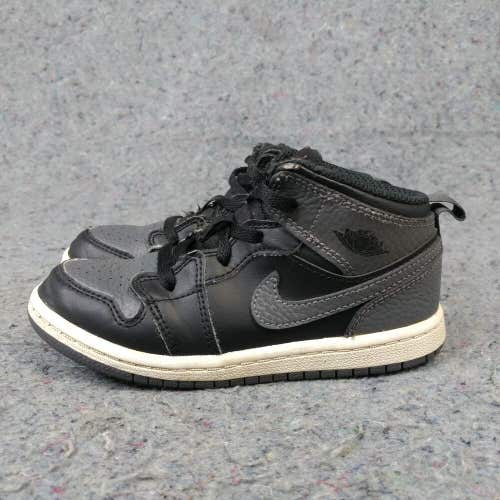 Nike Air Jordan 1 Mid Toddler 10C Shoes Baby Sneakers Black Gray 640735-041