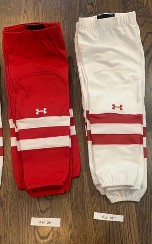 2 pr Bundle. NEW -NCAA WOMENS UW BADGERS Under Armour Pro Stock (10 prs Avail Multiple Sizes)