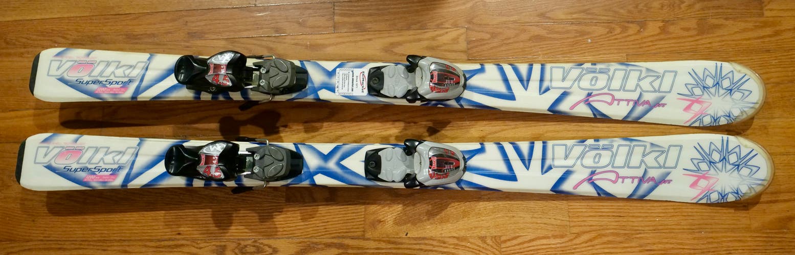 Used Kid's Volkl 120 cm All Mountain Attiva Jr Skis With Bindings