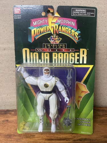 Bandai Mighty Morphin Power Rangers WHITE NINJA RANGER Action Figure 1995 NEW