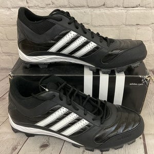 Adidas 667987 Triple Star 6 Mid Men's Baseball Cleats Black White US Size 13