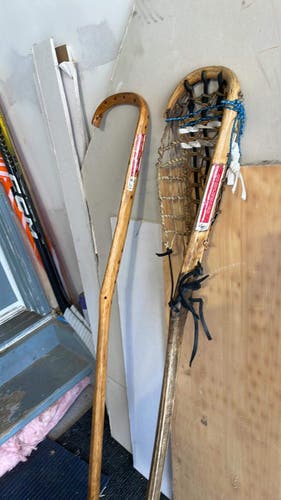 Mohawk traditional lacrosse sticks strung and unstrung