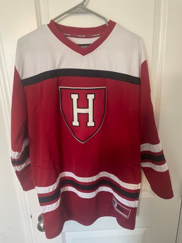 Harvard Hockey Used XL  Jersey