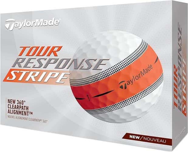 Taylor Made Tour Response Stripe Golf Balls (12pk, Orange) 1dz 3 Layer NEW