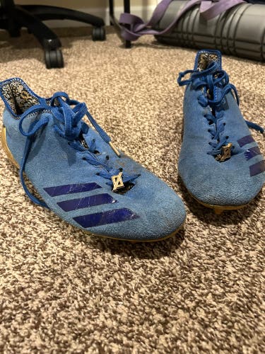 Adidas Adizero Cleats (Blue And Gold) Size 12