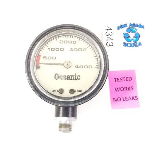Oceanic 4000 PSI SPG Submersible Pressure Gauge + Thermometer 4,000 Scuba  #4343